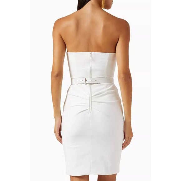 Elisabetta Franchi Abito Donna Mini Dress Ivory Size IT 46/ US 10 - Picture 3 of 11